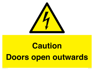 Caution Doors open outwards